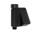 AquaNet-HT WiFi Hose Timer side view showing brass inlet and solar panel