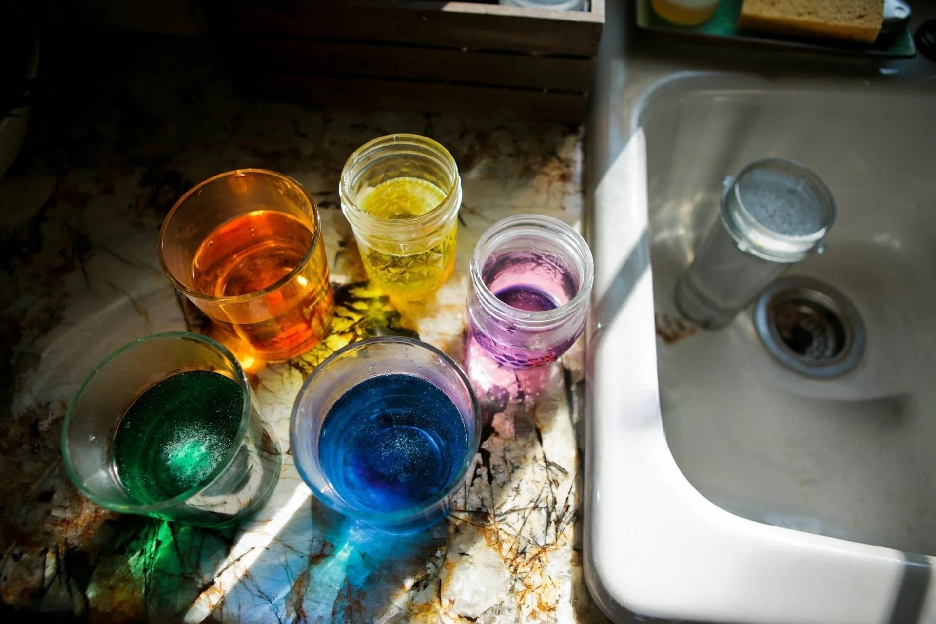 food coloring test to find leak under kitchen sink