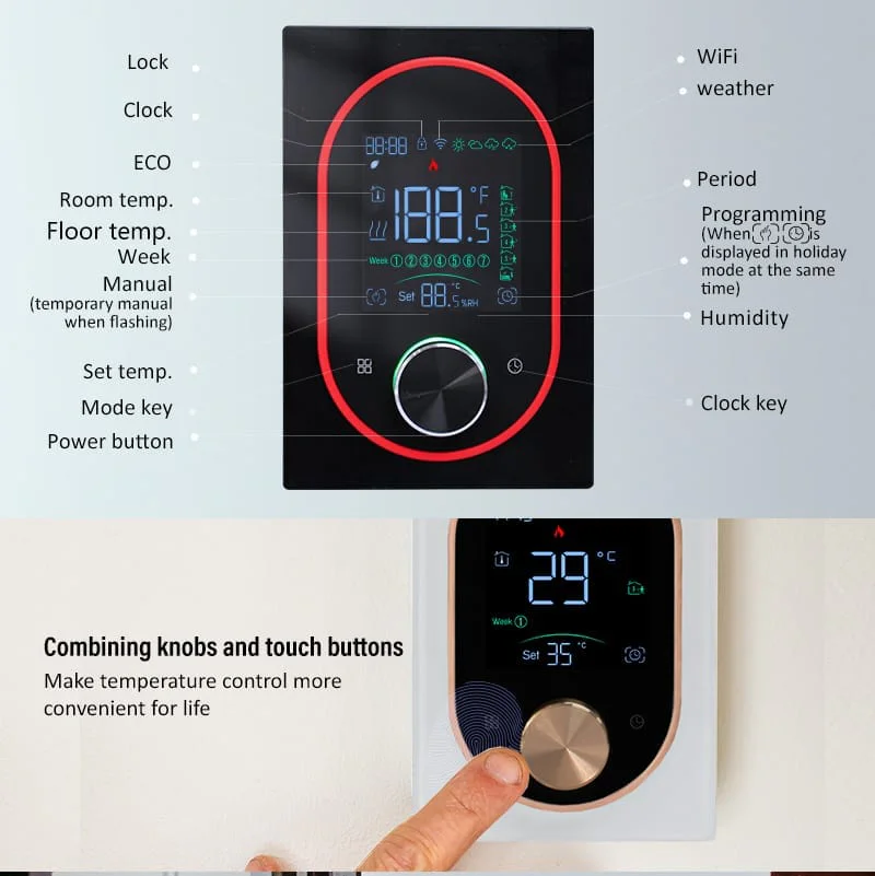 EcoNet-BH Combining knobs and touch buttons