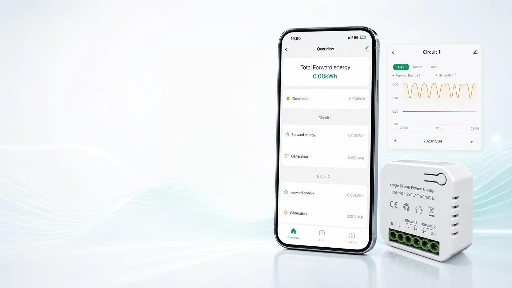 WattNet-1 energy monitor product scene