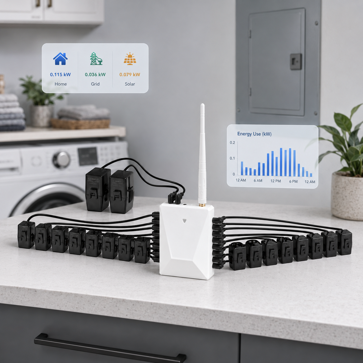 WattPanel-2X kit with home energy usage dashboard context