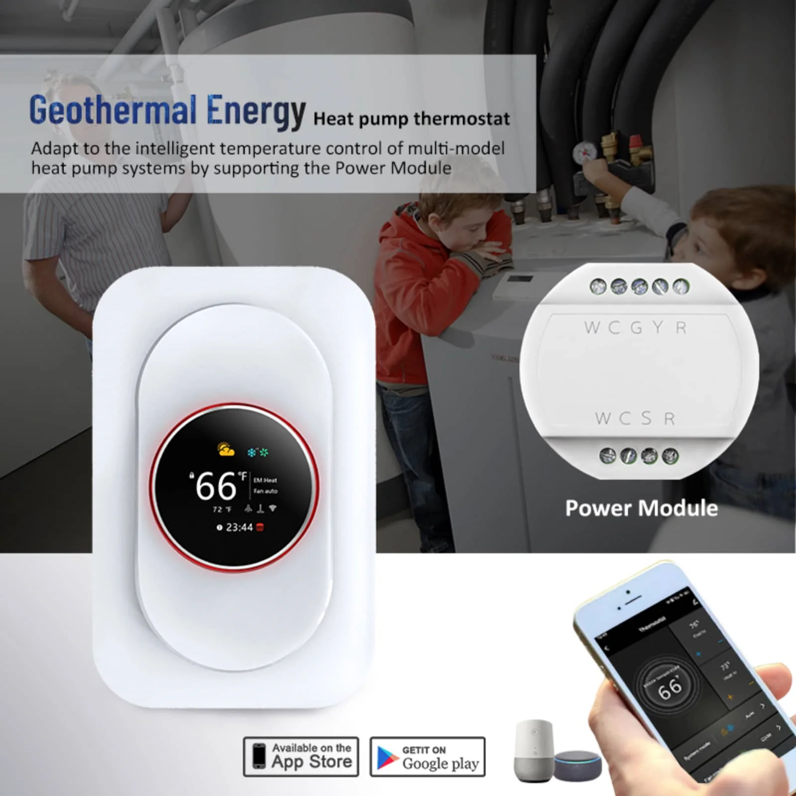 EcoNet-HP heat pump thermostat feature visual