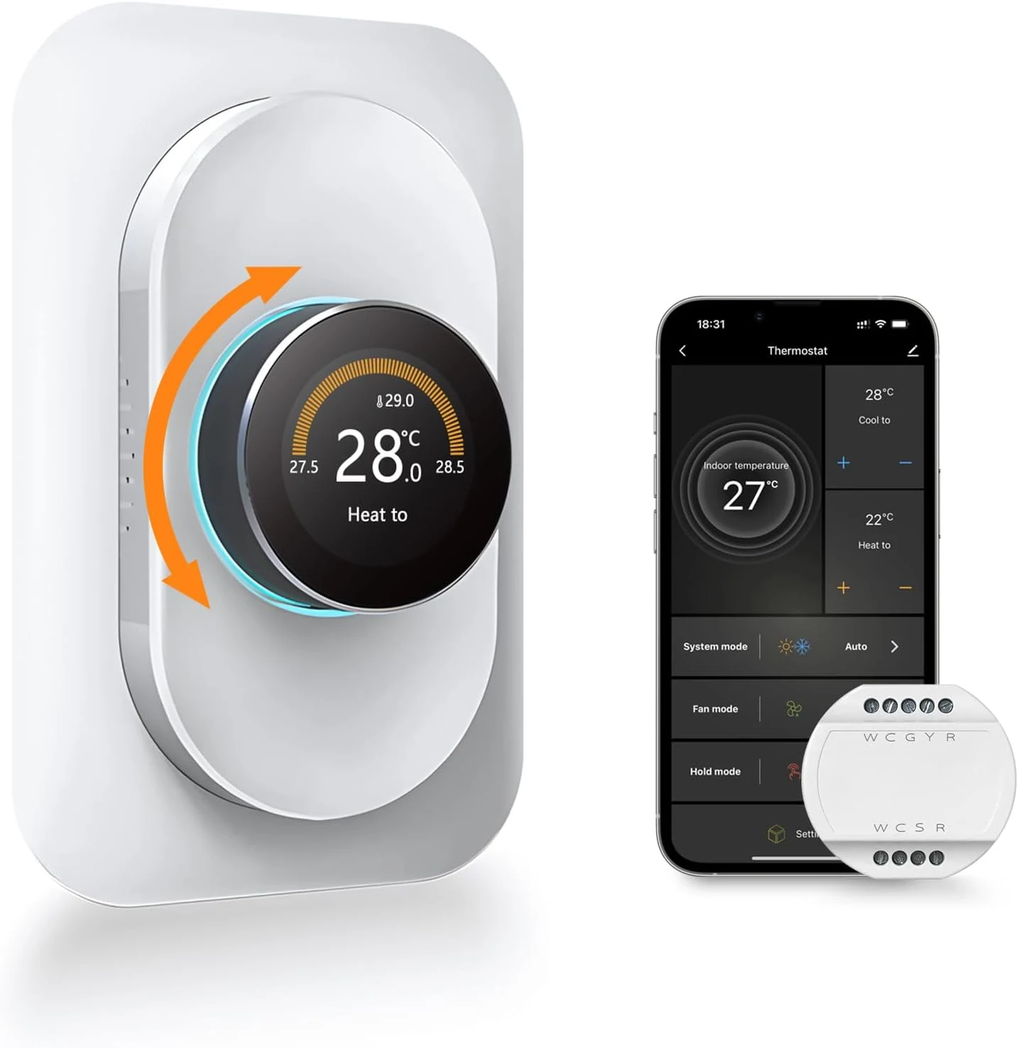 EcoNet-HP heat pump thermostat product view