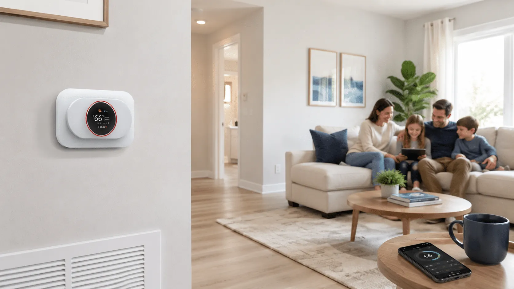 EcoNet-HP heat pump thermostat product scene
