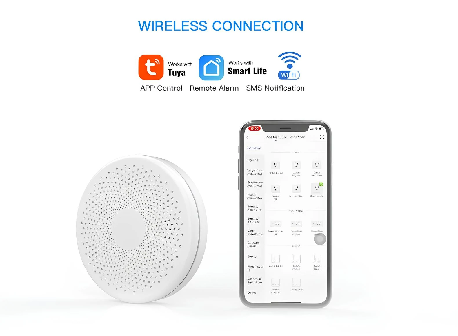 GasNet-CM smoke and CO detector app screen