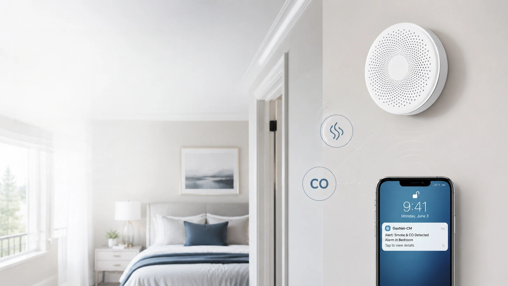 GasNet-CM smoke and CO detector product scene