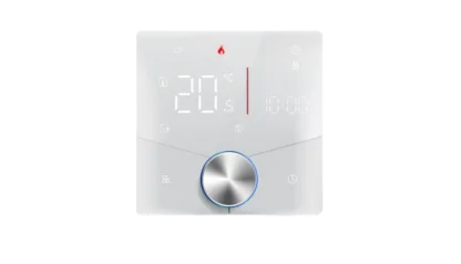 Smart Knob Thermostat for Underfloor Electric Heating/Gas Boilers, Remote Voice Control Programmable Wifi Temperature Controller with Adjusting Wheel
