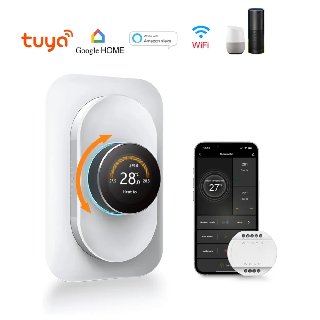 Best Smart Thermostats for Winter Heating (2025 Buyer’s Guide) 4 New Smart Heat Pump Thermostat: EcoNet-HP | WiFi Enabled, Voice Controlled, Temperature Monitoring, Multicolor Display for 24V HVAC, US Mode