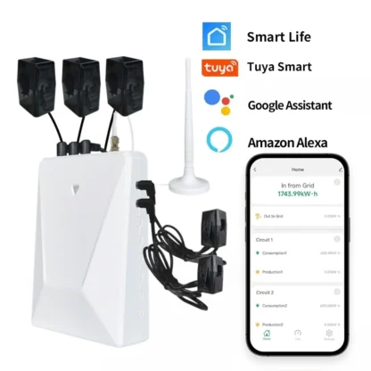 Multi-Circuit Energy Meter: WattPanel-3X | 3-Phase CTs + 2 Single CTs Home Energy Monitoring Electric Meter