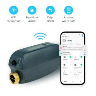 Smart Water Valve: AquaNet-BD | Smart Water Leak Detector, Monitor & Shutoff, WiFi & Bluetooth, Precise Flow Control