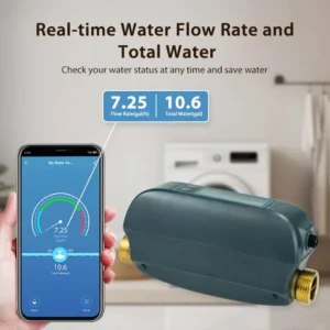 Smart Water Shutoff Valve with Real-time Flow Rate Monitoring and Total Water Usage Display {{brizy_dc_image_alt entityId=
