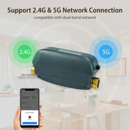 AquaNet-BD Smart Water Valve Support 2.4G & 5G Network Connection compatible with dual-band network