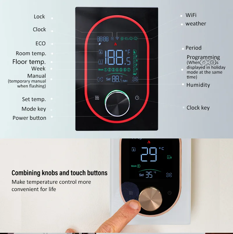 EcoNet-BH Combining knobs and touch buttons