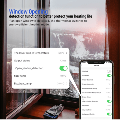 EcoNet-BH Window Opening detection function to better protect your heating life