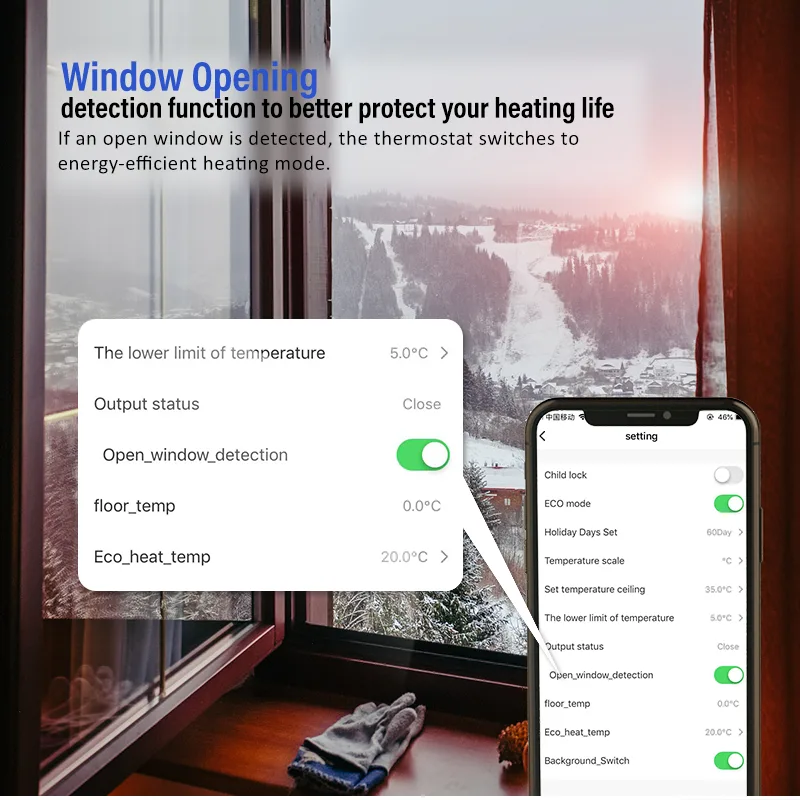 EcoNet-BH Window Opening detection function to better protect your heating life