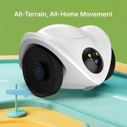 CamNet-R1 Smart Robot camera on virtual path showing flexible wheels