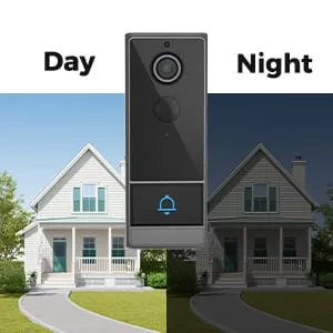 Daytime and nighttime views of a house monitored by CamNet-DR.