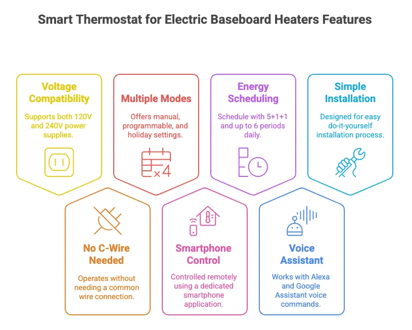 Smart Thermostat for Electric Baseboard Heaters: What Works in 2025 and What Doesn't 1 Smart Thermostat for Electric Baseboard Heaters Features -