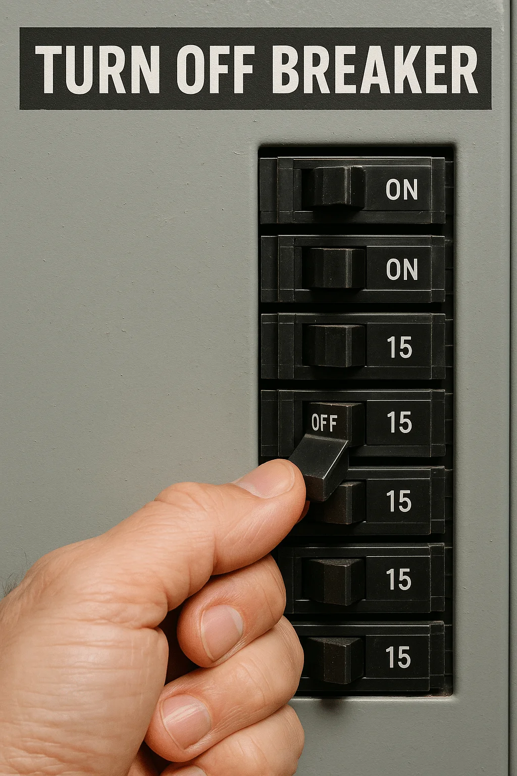 Turn OFF breaker Turn OFF breaker -