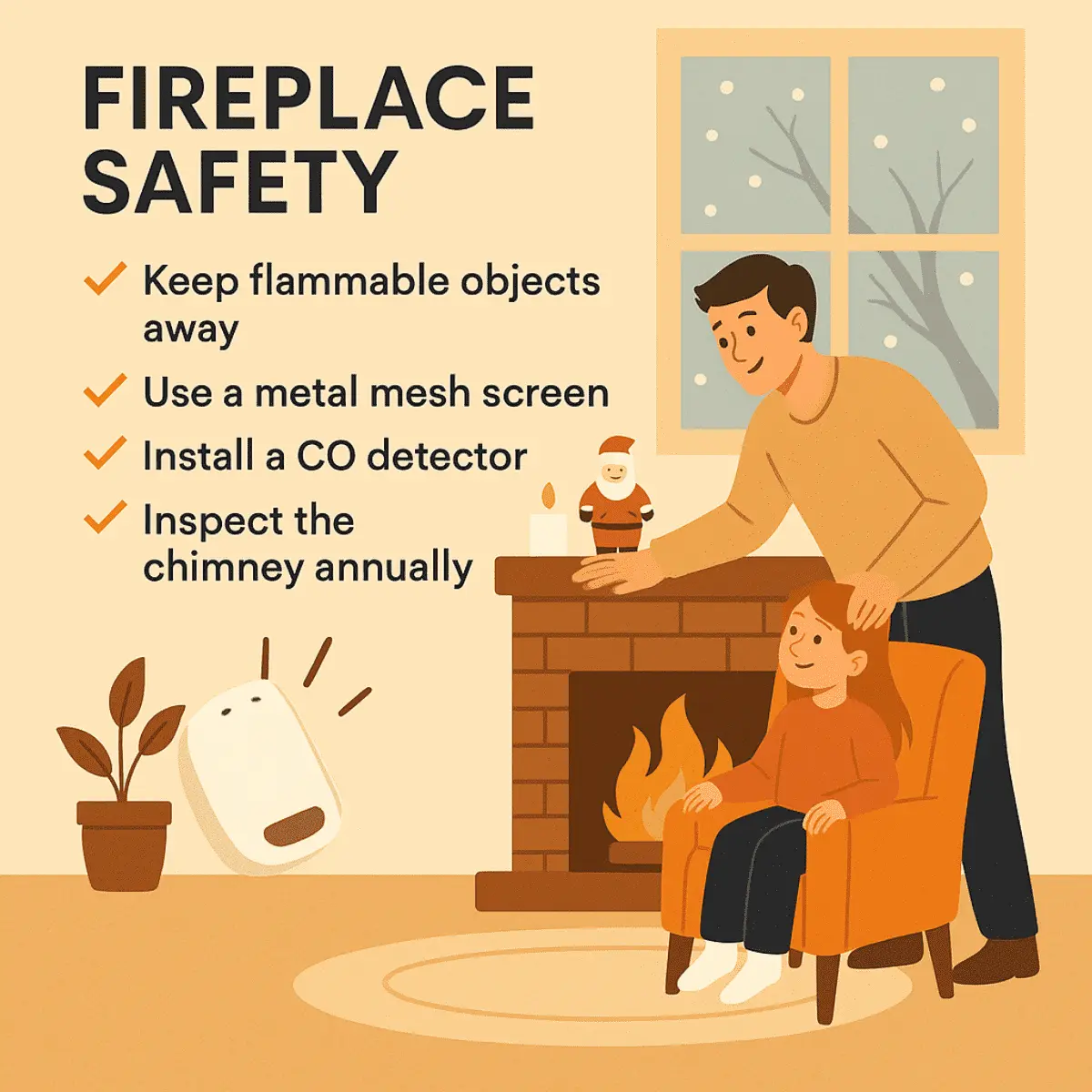 Winter Home fireplace safety tips Guide 2025: Prevent CO Leaks and Fireplace Hazards 1 fireplace safety -