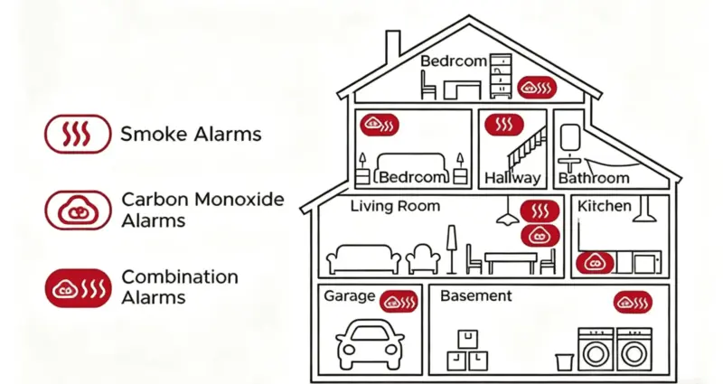 home gas appliances locations diagram Form the home gas appliances locations diagram to know How Many Gas Detectors Do I Need