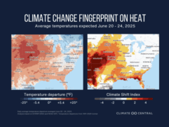 Heatwave data for the United States in June 2025