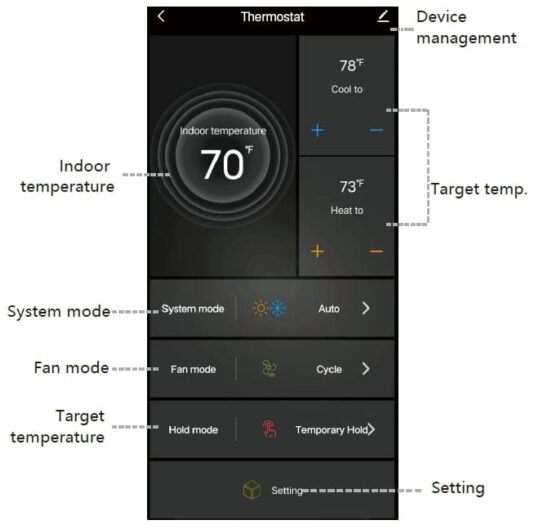 smart heat pump thermostat APP
