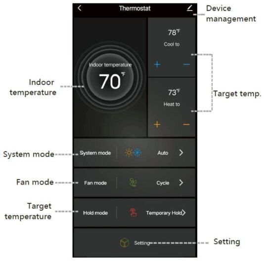 smart heat pump thermostat APP